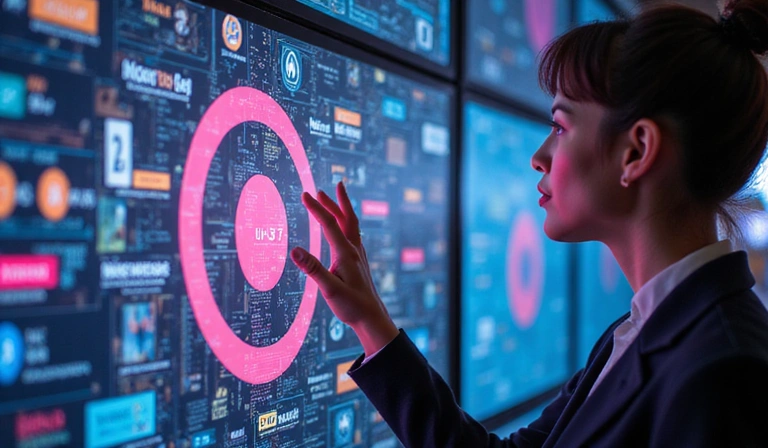 Targeted advertising concept with ads tailored to user interests